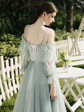 Grünes Temperament Abendkleid Brautjungfernkleid